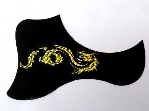 Acoustic guitar pick guard scratch plate gold dragon